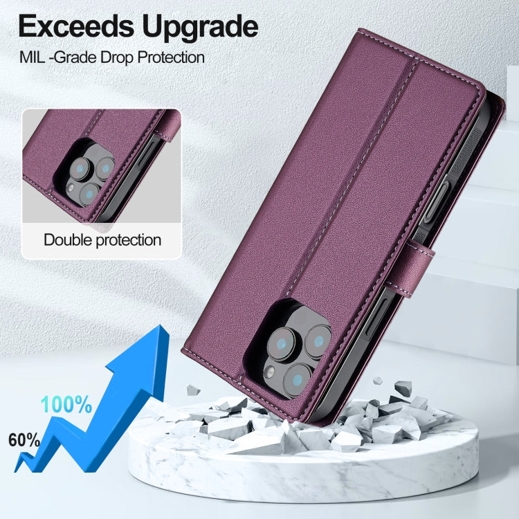 For iPhone 16 Pro Max LC.IMEEKE L2 Series Detachable Magsafe PU Phone Case with Lanyard(Purple) - iPhone 16 Pro Max Cases by LC.IMEEKE | Online Shopping UK | buy2fix