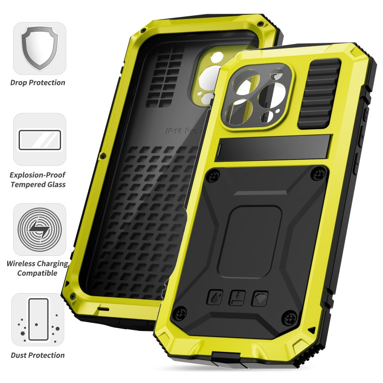 For iPhone 16 Pro R-JUST Life Waterproof Dustproof Shockproof Phone Case(Yellow) - iPhone 16 Pro Cases by R-JUST | Online Shopping UK | buy2fix