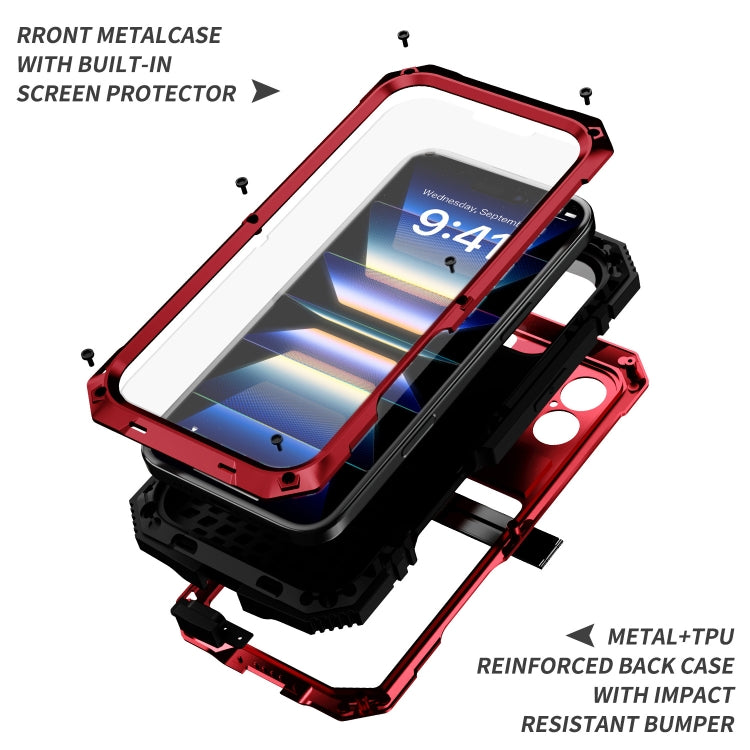 For iPhone 16 Plus R-JUST Life Waterproof Dustproof Shockproof Phone Case(Red) - iPhone 16 Plus Cases by R-JUST | Online Shopping UK | buy2fix