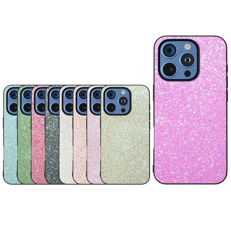 For iPhone 16 Pro Black Frame Colorful Glitter Phone Case(Pink) - iPhone 16 Pro Cases by buy2fix | Online Shopping UK | buy2fix