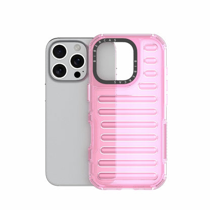 For iPhone 16 Pro High Transparency TPU Hybrid PC Airbag Phone Case(Pink) - iPhone 16 Pro Cases by buy2fix | Online Shopping UK | buy2fix