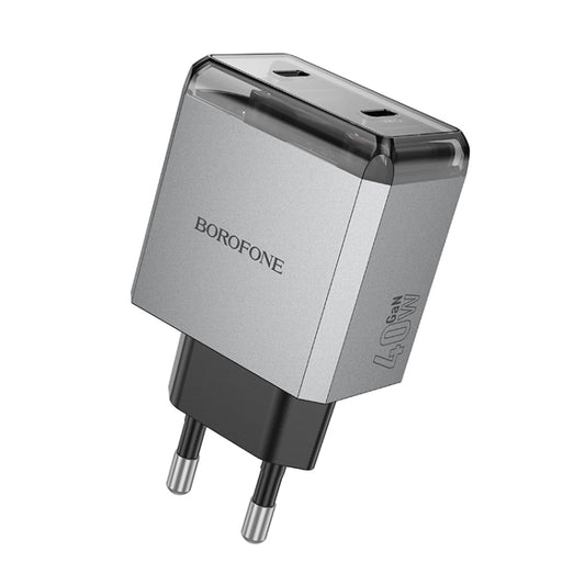 BOROFONE BN21 PD 40W 2 Type-C Charger, For:EU Plug(Tarnish) - USB Charger by Borofone | Online Shopping UK | buy2fix