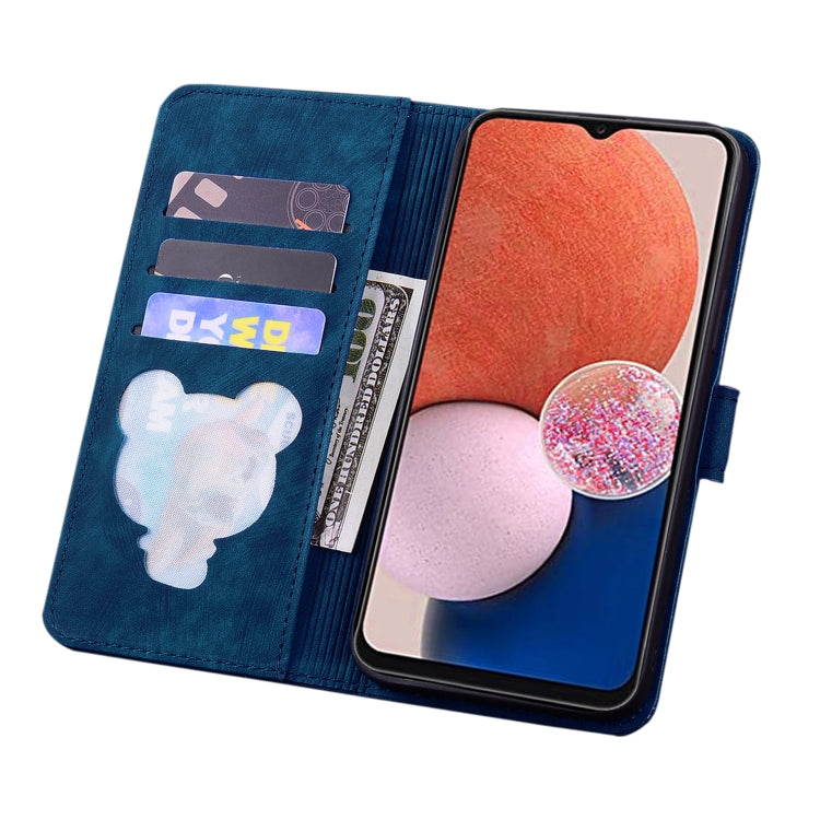 For Google Pixel 9 Pro XL Cartoon Sakura Cat Embossed Leather Phone Case(Blue) - Google Cases by buy2fix | Online Shopping UK | buy2fix