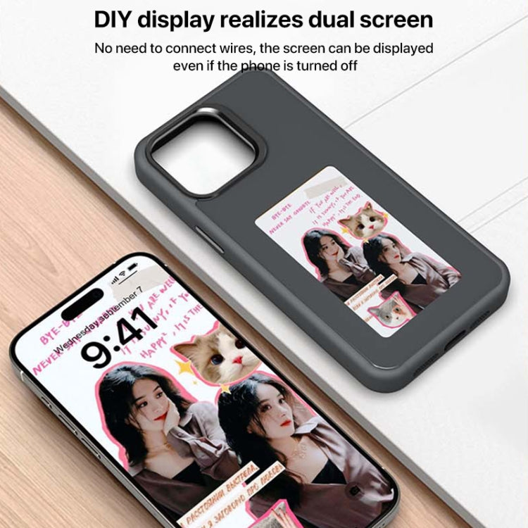 For iPhone 16 Four-Color E-ink Screen NFC DIY Phone Case(White) - iPhone 16 Cases by buy2fix | Online Shopping UK | buy2fix