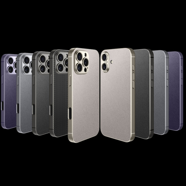 For iPhone 16 Plus GKK Metal Paint Skin Feel Leather Full Coverage Phone Case(Mountain Gray) - iPhone 16 Plus Cases by GKK | Online Shopping UK | buy2fix