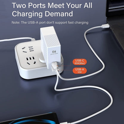 LDNIO A2620C PD3.0 65W USB Power Adapter Travel Charger with Type-C to Type-C Cable, EU Plug - USB Charger by LDNIO | Online Shopping UK | buy2fix