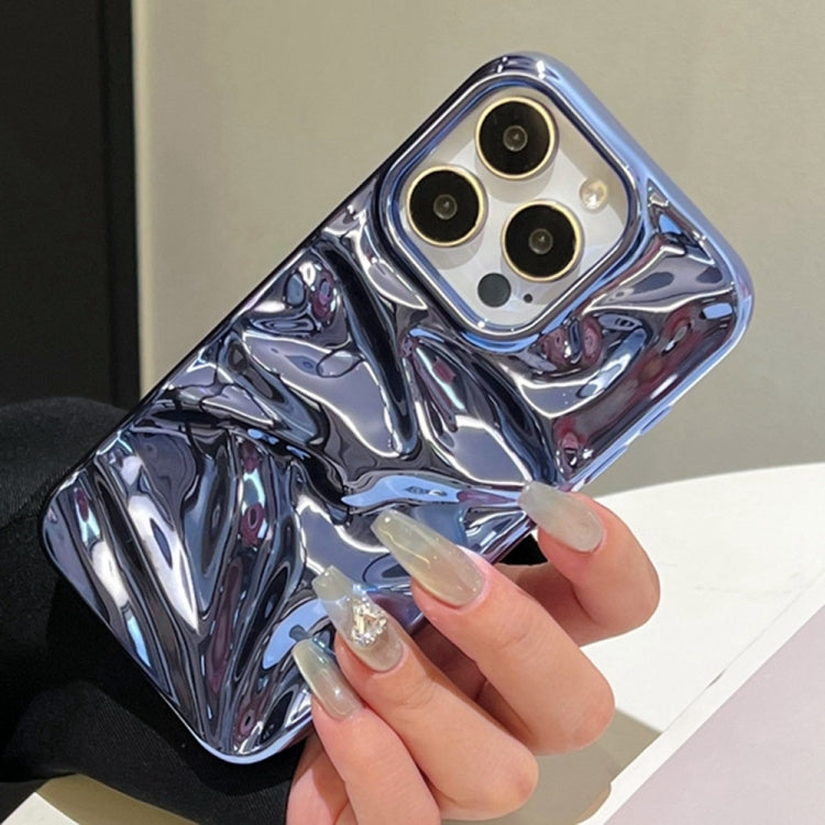 For iPhone 16 Pro Max Water Ripple Electroplating Paint TPU Phone Case(Dark Blue) - iPhone 16 Pro Max Cases by buy2fix | Online Shopping UK | buy2fix