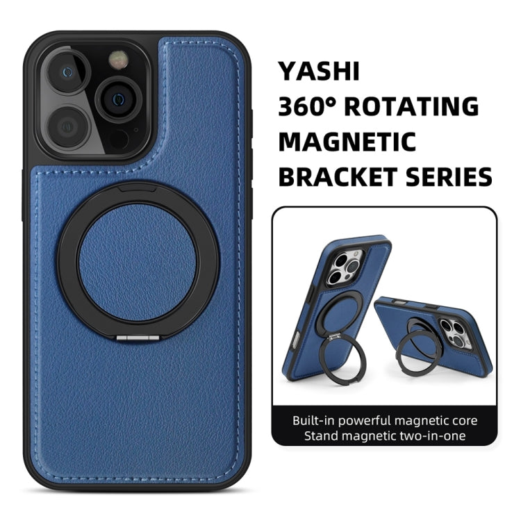 For iPhone 16 Pro Yashi 360 Degree Rotating MagSafe Holder Phone Case(Blue) - iPhone 16 Pro Cases by buy2fix | Online Shopping UK | buy2fix