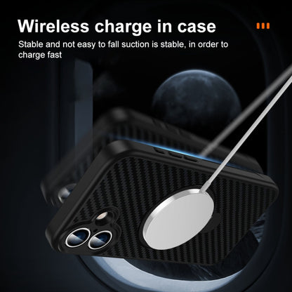 For iPhone 14 Pro Carbon Fiber MagSafe 360 Degree Rotating Holder Phone Case(Black) - iPhone 14 Pro Cases by buy2fix | Online Shopping UK | buy2fix