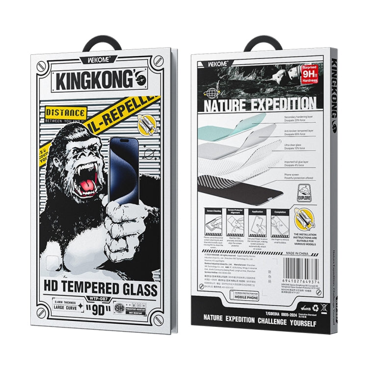 For iPhone 16 Plus / 15 Plus WK WTP-087 Space King Kong 9D Curved HD Tempered Glass Screen Protector - iPhone 16 Plus Tempered Glass by WK | Online Shopping UK | buy2fix