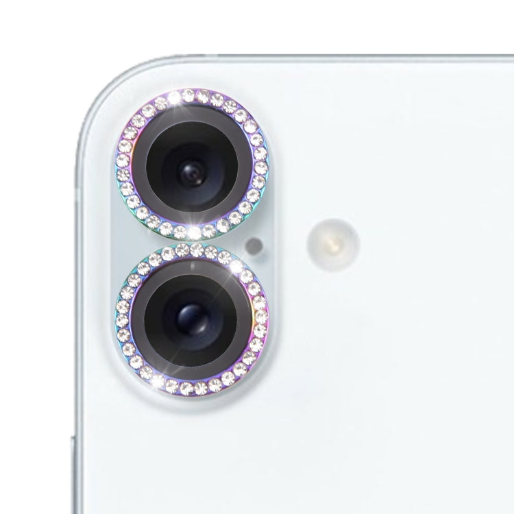 For iPhone 16 / 16 Plus 9H Point Drill Camera Lens Protector Ring(Colorful) - iPhone 16 Plus Tempered Glass by buy2fix | Online Shopping UK | buy2fix