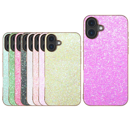 For iPhone 16 Plus Electroplating Frame Colorful Glitter Phone Case(Dark Pink) - iPhone 16 Plus Cases by buy2fix | Online Shopping UK | buy2fix