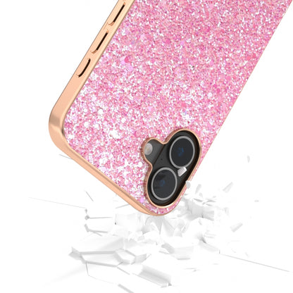 For iPhone 16 Plus Electroplating Frame Colorful Glitter Phone Case(Purple Pink) - iPhone 16 Plus Cases by buy2fix | Online Shopping UK | buy2fix