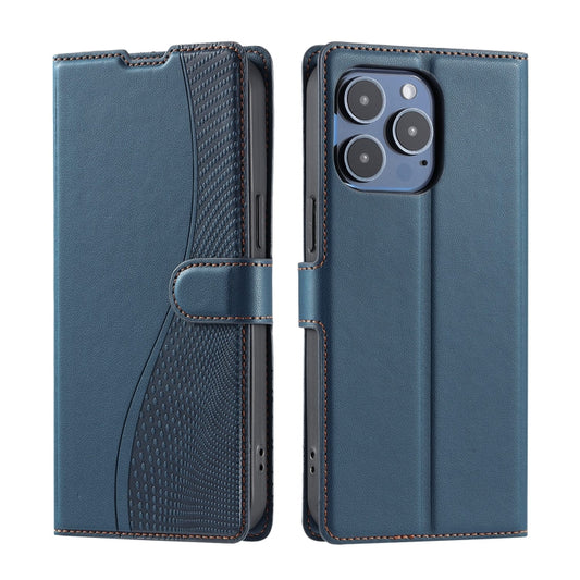 For iPhone 16 Pro Max Voltage Ultra-thin Dot Leather Phone Case(Blue) - iPhone 16 Pro Max Cases by buy2fix | Online Shopping UK | buy2fix