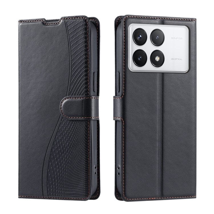 For Redmi K70 Voltage Ultra-thin Dot Leather Phone Case(Black) - K70 Cases by buy2fix | Online Shopping UK | buy2fix