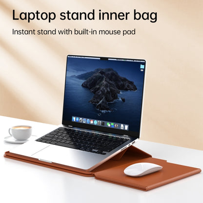 Multifunctional Laptop PU Magnetic Stand Split Liner Bag with Mouse Pad Function, Size:13-14 inch(Black) - 13.3 inch by buy2fix | Online Shopping UK | buy2fix