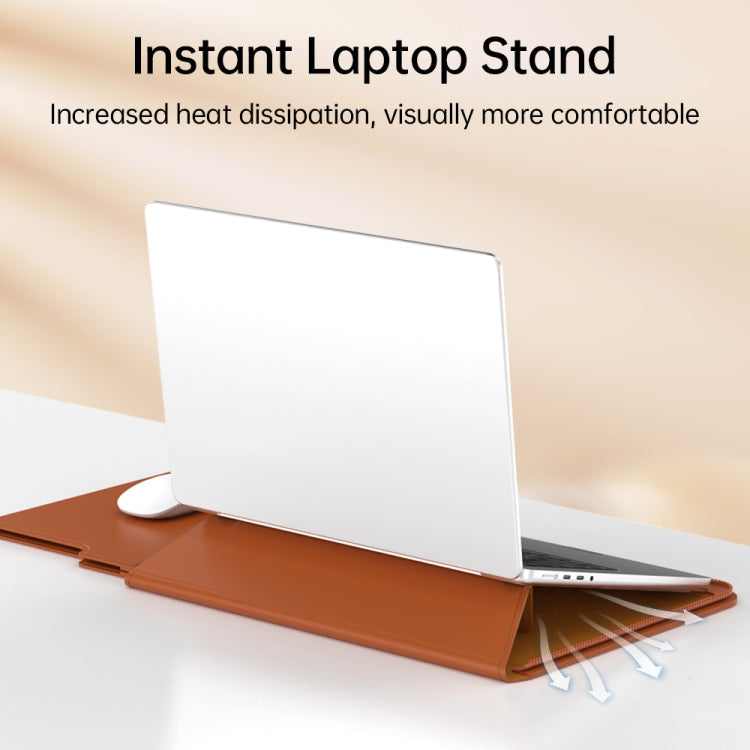 Multifunctional Laptop PU Magnetic Stand Split Liner Bag with Mouse Pad Function, Size:13-14 inch(Rose Gold) - 13.3 inch by buy2fix | Online Shopping UK | buy2fix