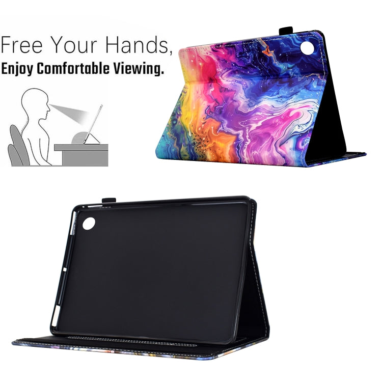 For Samsung Galaxy Tab A9+ Painted Pattern Leather Tablet Case(Marble) - Galaxy Tab A9+ by buy2fix | Online Shopping UK | buy2fix