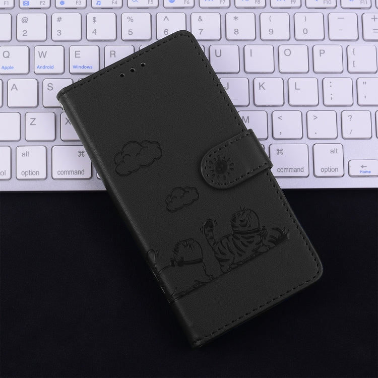 For iPhone SE 2024 Cute Cats RFID Leather Phone Case(Black) - More iPhone Cases by buy2fix | Online Shopping UK | buy2fix