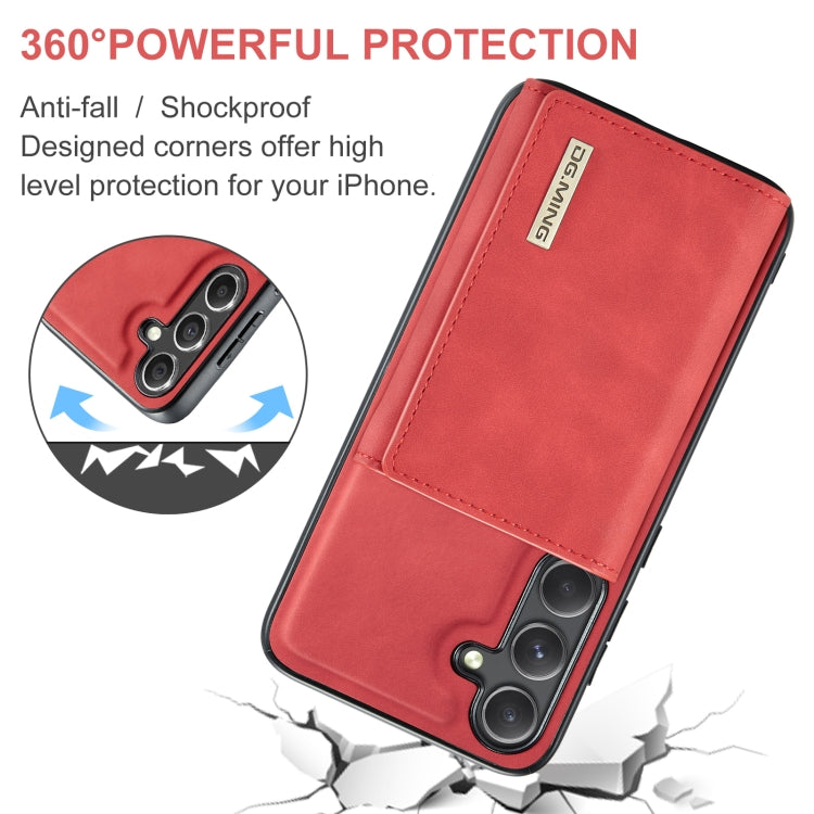 For Samsung Galaxy S24 FE 5G DG.MING M1 Series 3-Fold Multi Card Wallet + Magnetic Phone Case(Red) - Galaxy S24 FE 5G Cases by DG.MING | Online Shopping UK | buy2fix