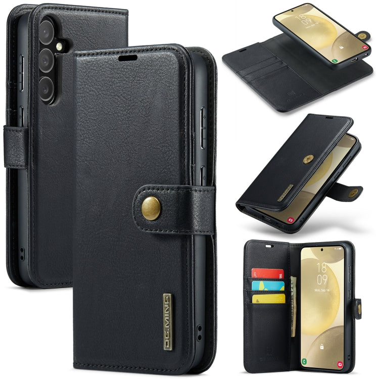 For Samsung Galaxy S24 FE 5G DG.MING Crazy Horse Texture Detachable Magnetic Leather Case(Black) - Galaxy S24 FE 5G Cases by DG.MING | Online Shopping UK | buy2fix