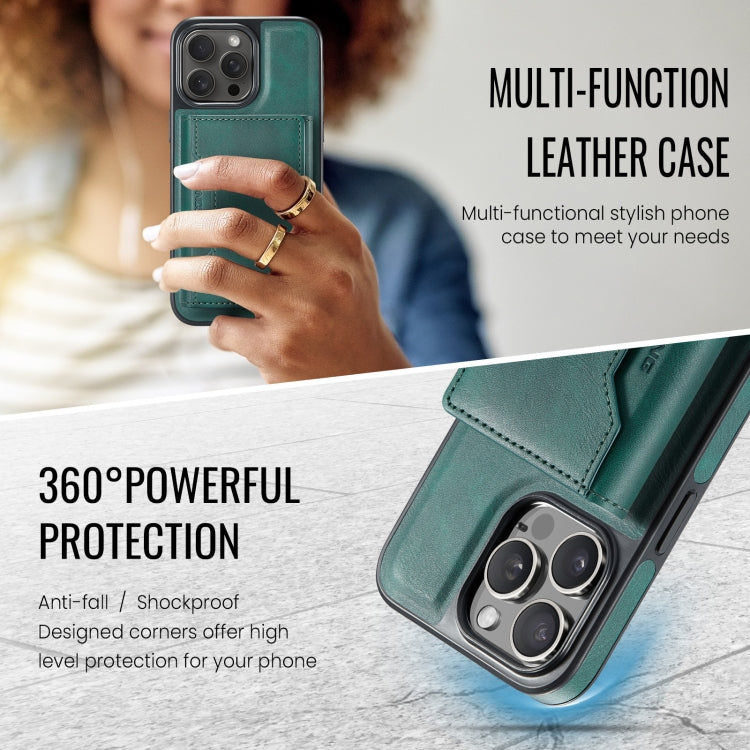 For iPhone 15 Pro Max DG.MING MAGKING-K2 Series MagSafe RFID Card Bag Detachable Phone Case(Green) - iPhone 15 Pro Max Cases by DG.MING | Online Shopping UK | buy2fix