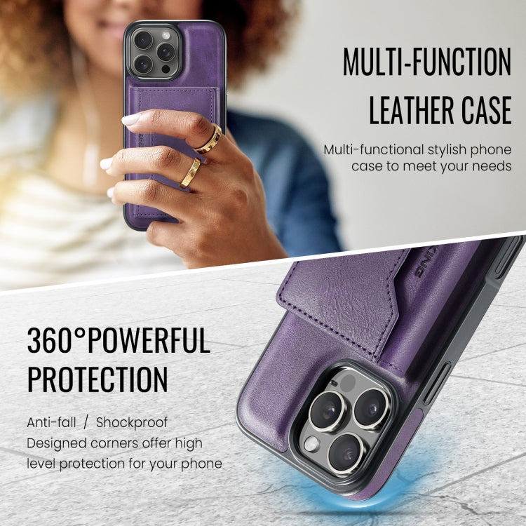 For iPhone 16 Pro Max DG.MING MAGKING-K2 Series MagSafe RFID Card Bag Detachable Phone Case(Purple) - iPhone 16 Pro Max Cases by DG.MING | Online Shopping UK | buy2fix