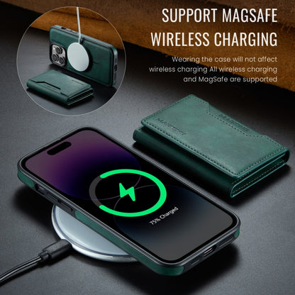 For iPhone 13 Pro DG.MING MAGKING-K2 Series MagSafe RFID Card Bag Detachable Phone Case(Green) - iPhone 13 Pro Cases by DG.MING | Online Shopping UK | buy2fix