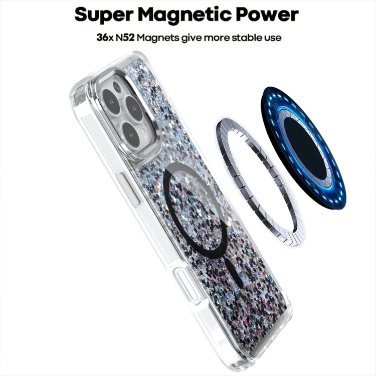 For iPhone 16 Plus Epoxy Glitter MagSafe Magnetic TPU Phone Case(Blue) - iPhone 16 Plus Cases by buy2fix | Online Shopping UK | buy2fix