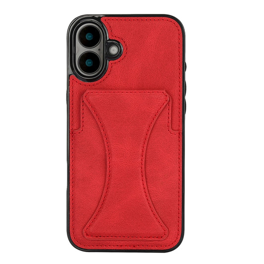 For iPhone 16 Ultra-thin Shockproof Phone Protective Case with Holder(Red) - iPhone 16 Cases by buy2fix | Online Shopping UK | buy2fix