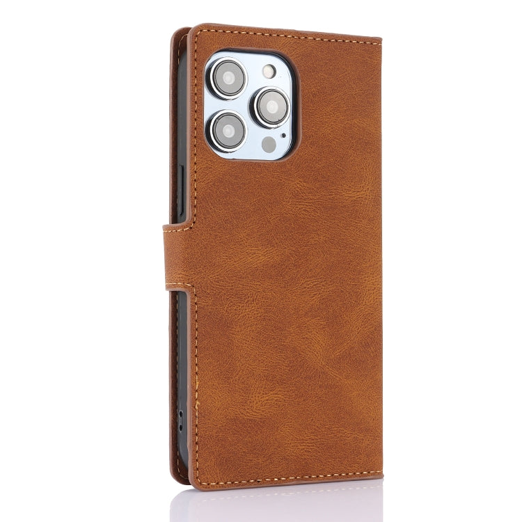 For iPhone 16 Pro Fantasy Skin-feel Calfskin Texture Leather Phone Case(Brown) - iPhone 16 Pro Cases by buy2fix | Online Shopping UK | buy2fix