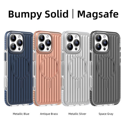 For iPhone 16 Mutural Corrugated Texture Magsafe Magnetic Shockproof Phone Case(Antique Brass) - iPhone 16 Cases by Mutural | Online Shopping UK | buy2fix