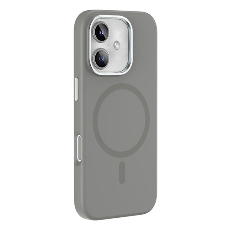 For iPhone 16 Mutural Karen Series Liquid Silicone MagSafe Magnetic Phone Case(Grey) - iPhone 16 Cases by Mutural | Online Shopping UK | buy2fix