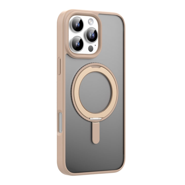 For iPhone 16 Pro Max Mutural Armor Series MagSafe Magnetic Holder Phone Case(Desert Gold) - iPhone 16 Pro Max Cases by Mutural | Online Shopping UK | buy2fix