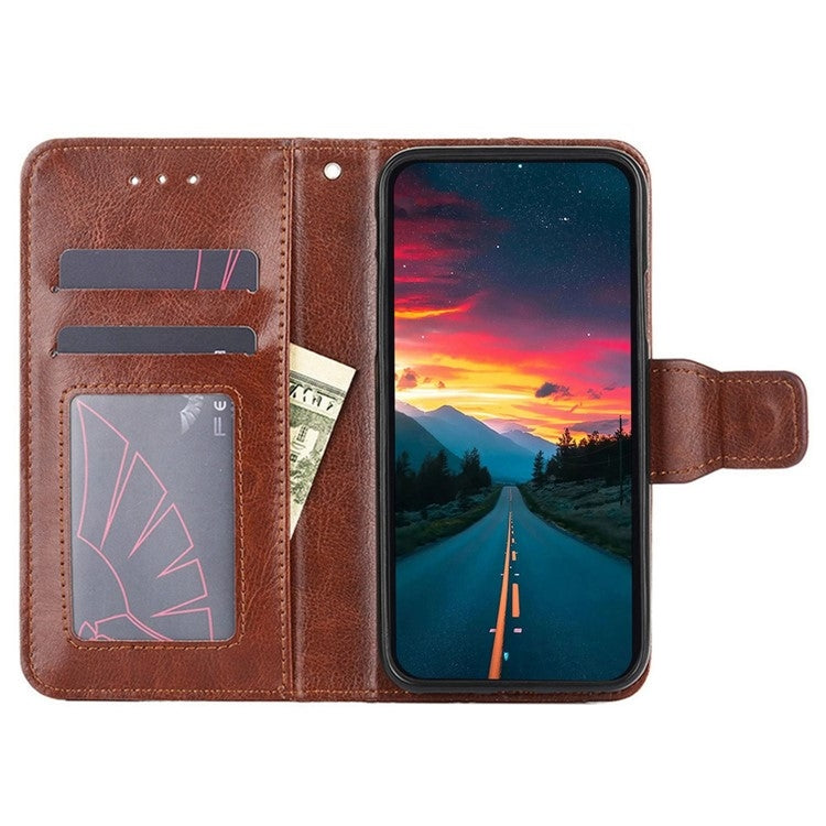 For iPhone 16 Pro Crystal Texture Leather Phone Case(Brown) - iPhone 16 Pro Cases by buy2fix | Online Shopping UK | buy2fix