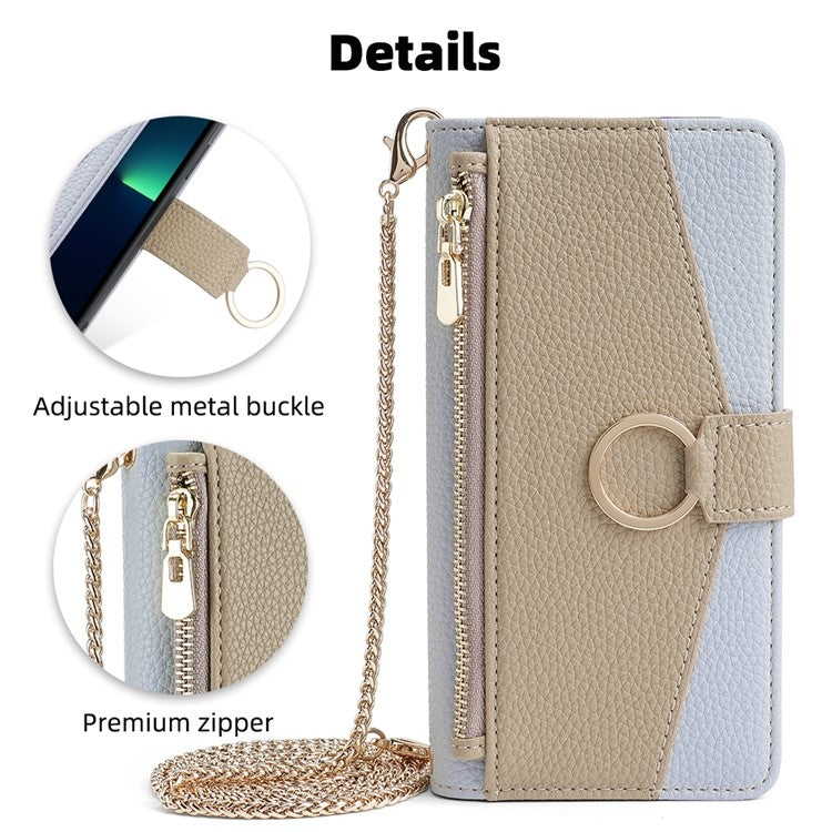 For iPhone 16 Plus Crossbody Litchi Texture Leather Phone Case(Blue) - iPhone 16 Plus Cases by buy2fix | Online Shopping UK | buy2fix