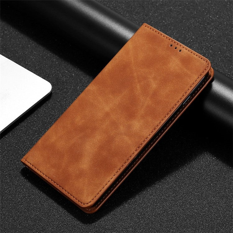 For iPhone 16 Pro Max Skin Feel Magnetic Leather Phone Case(Light Brown) - iPhone 16 Pro Max Cases by buy2fix | Online Shopping UK | buy2fix