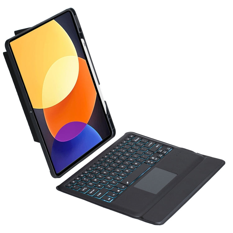 For Xiaomi Pad 5 12.4 Detachable Backlit Bluetooth Keyboard Leather Case with Touchpad(Black) - Others Keyboard by buy2fix | Online Shopping UK | buy2fix