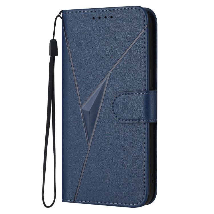 For Motorola Moto G Play 4G 2024 Triangle Pattern Buckle Clasp Leather Phone Case(Royal Blue) - Motorola Cases by buy2fix | Online Shopping UK | buy2fix