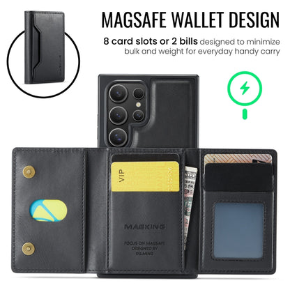 For Samsung Galaxy S24 Ultra 5G DG.MING MAGKING-K2 Series MagSafe RFID Card Bag Detachable Phone Case(Black) - Galaxy S24 Ultra 5G Cases by DG.MING | Online Shopping UK | buy2fix