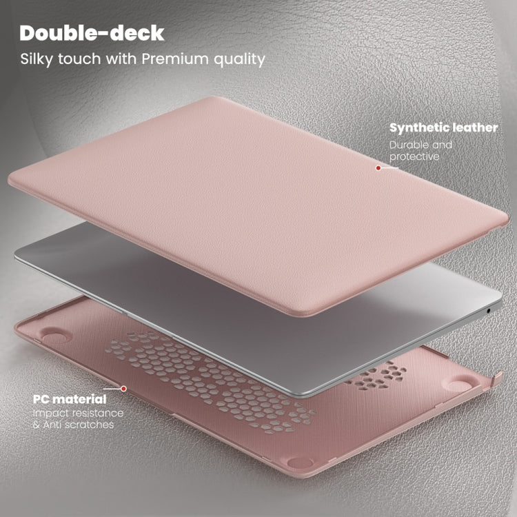 For MacBook Air 13.3 inch A2337 Business Magnetic Holder PC + PU Laptop Protective Case(Pink) - MacBook Air Cases by buy2fix | Online Shopping UK | buy2fix