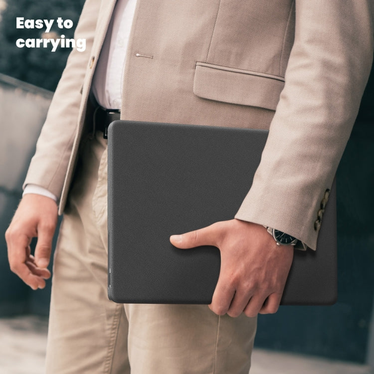 For MacBook Pro 14 inch A2918 / A2992 Business Magnetic Holder PC + PU Laptop Protective Case(Grey) - MacBook Pro Cases by buy2fix | Online Shopping UK | buy2fix