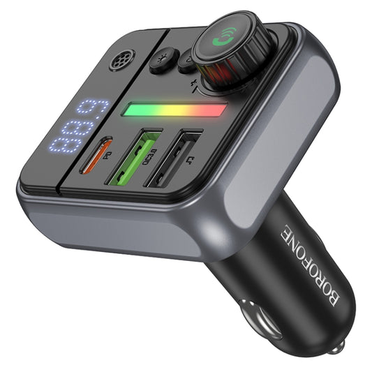 Borofone BC50 Ascenso PD20W & QC3.0 Car Bluetooth FM Transmitter(Black) - Bluetooth Car Kits by Borofone | Online Shopping UK | buy2fix