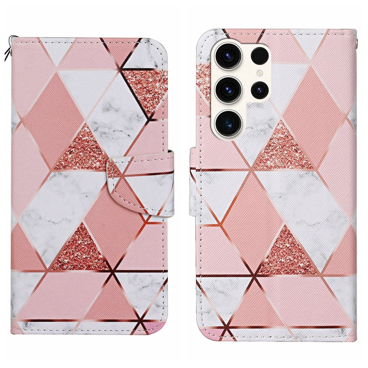 For Samsung Galaxy S25 Ultra 5G Colored Drawing Pattern Leather Phone Case(Marble) - Galaxy S25 Ultra 5G Cases by buy2fix | Online Shopping UK | buy2fix