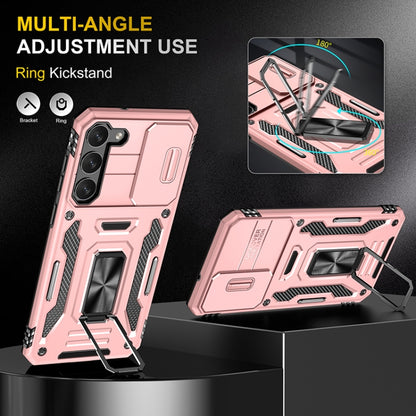 For Samsung Galaxy S25 5G Armor PC Hybrid TPU Camera Shield Phone Case(Rose Gold) - Galaxy S25 5G Cases by buy2fix | Online Shopping UK | buy2fix