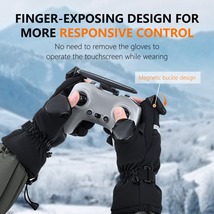 STARTRC Universal Drone Remote Control Photography Gloves Winter Warm Gloves, Size:L(Black) - Others by STARTRC | Online Shopping UK | buy2fix