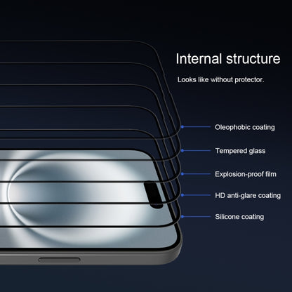 For iPhone 16 NILLKIN 3D CP+MAX Anti-Explosion Full Coverage Tempered Glass Film - iPhone 16 Tempered Glass by NILLKIN | Online Shopping UK | buy2fix