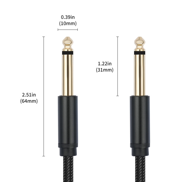 6.35mm 1/4 TRS Male to Male Electric Guitar Audio Cable, Length:3m - Microphone Audio Cable & Connector by buy2fix | Online Shopping UK | buy2fix