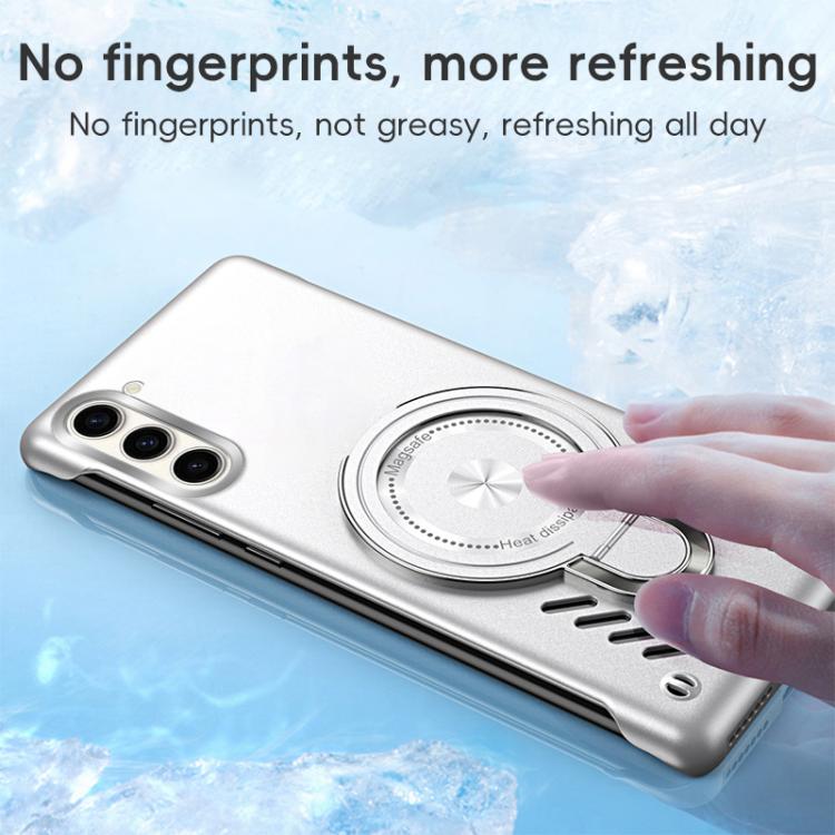 For Samsung Galaxy S25 5G Ice Sense Series Graphene Cooling MagSafe Holder Phone Case(Silver) - Galaxy S25 5G Cases by buy2fix | Online Shopping UK | buy2fix