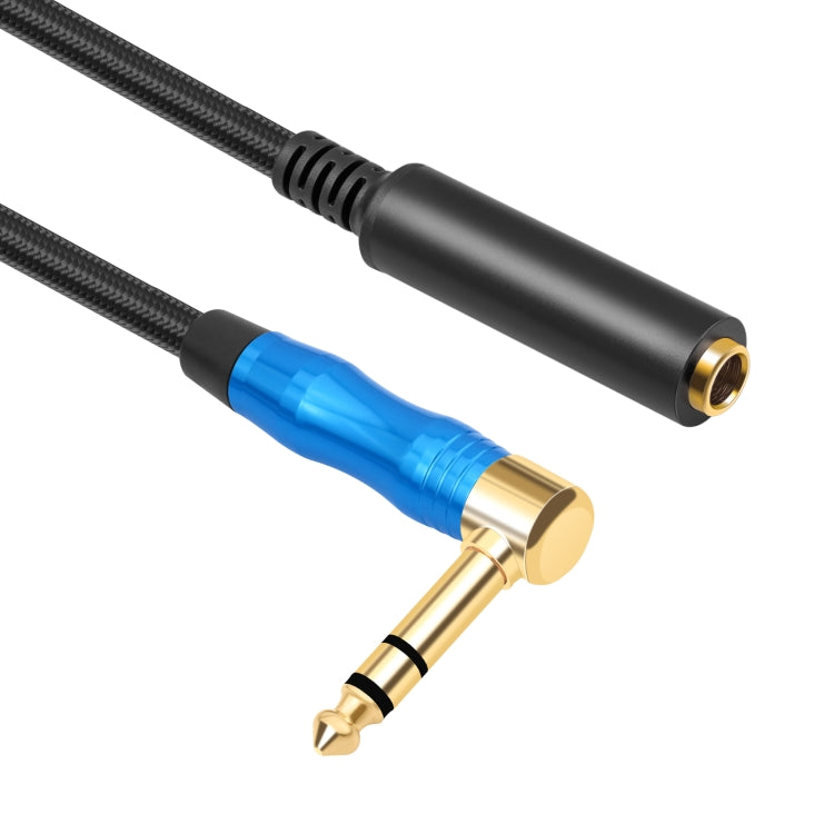 6.35mm 1/4 TRS Male Stereo Elbow to Female Electric Guitar Audio Cable, Length:1.8m(Black Blue) - Microphone Audio Cable & Connector by buy2fix | Online Shopping UK | buy2fix